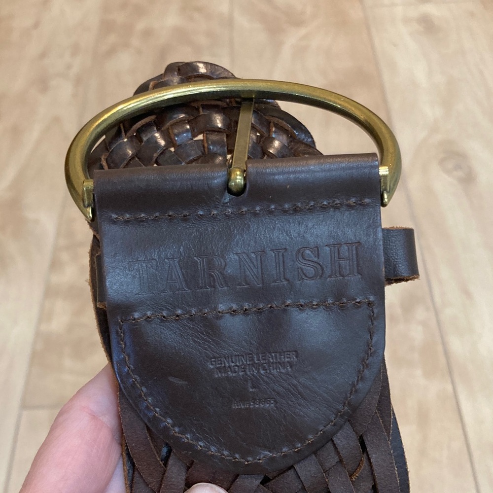 Coastal cowgirl genuine leather woven belt